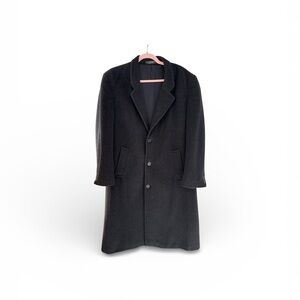 Classic Black Men's cashmere wool trench